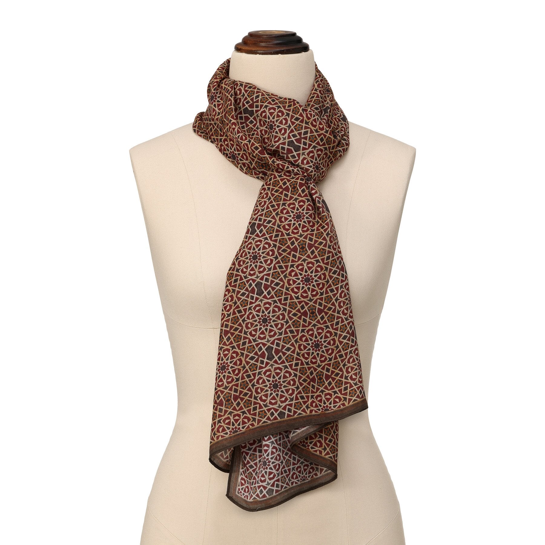 Dimashq Modal Scarf - Dimashq Al-Andalus mosaic geometric print detail 1.