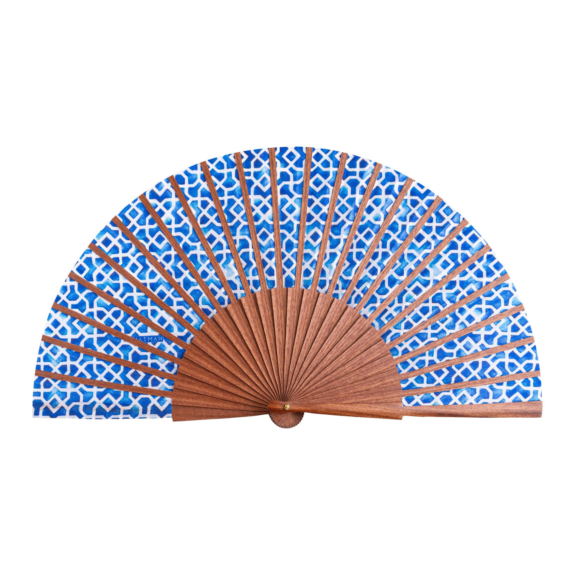 Folding hand fan Alcazaba blue