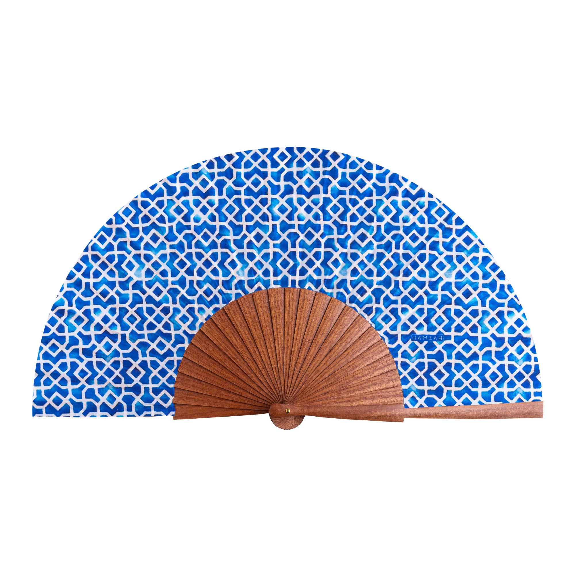 Folding hand fan Alcazaba blue