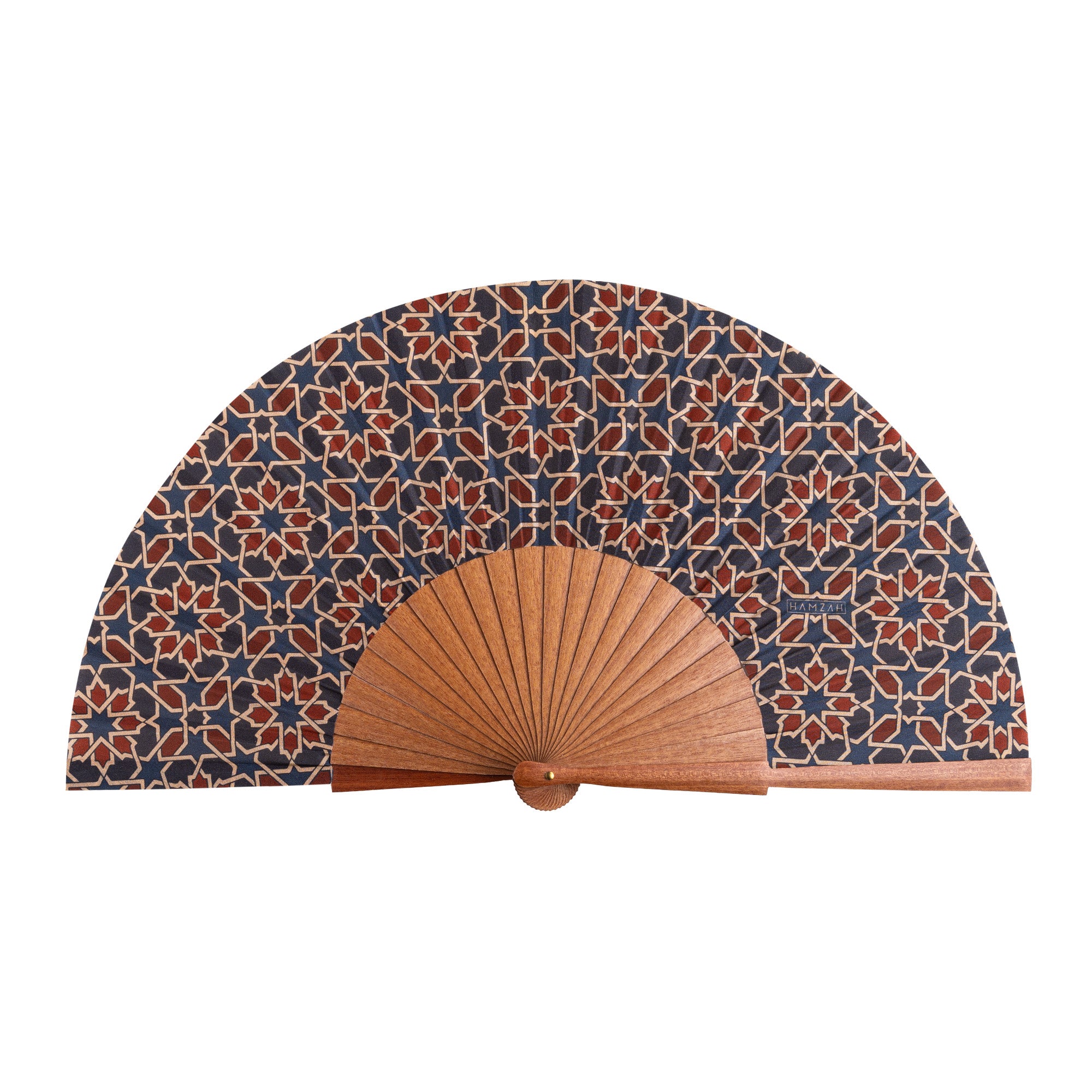 Blue and red folding hand fan Mirath