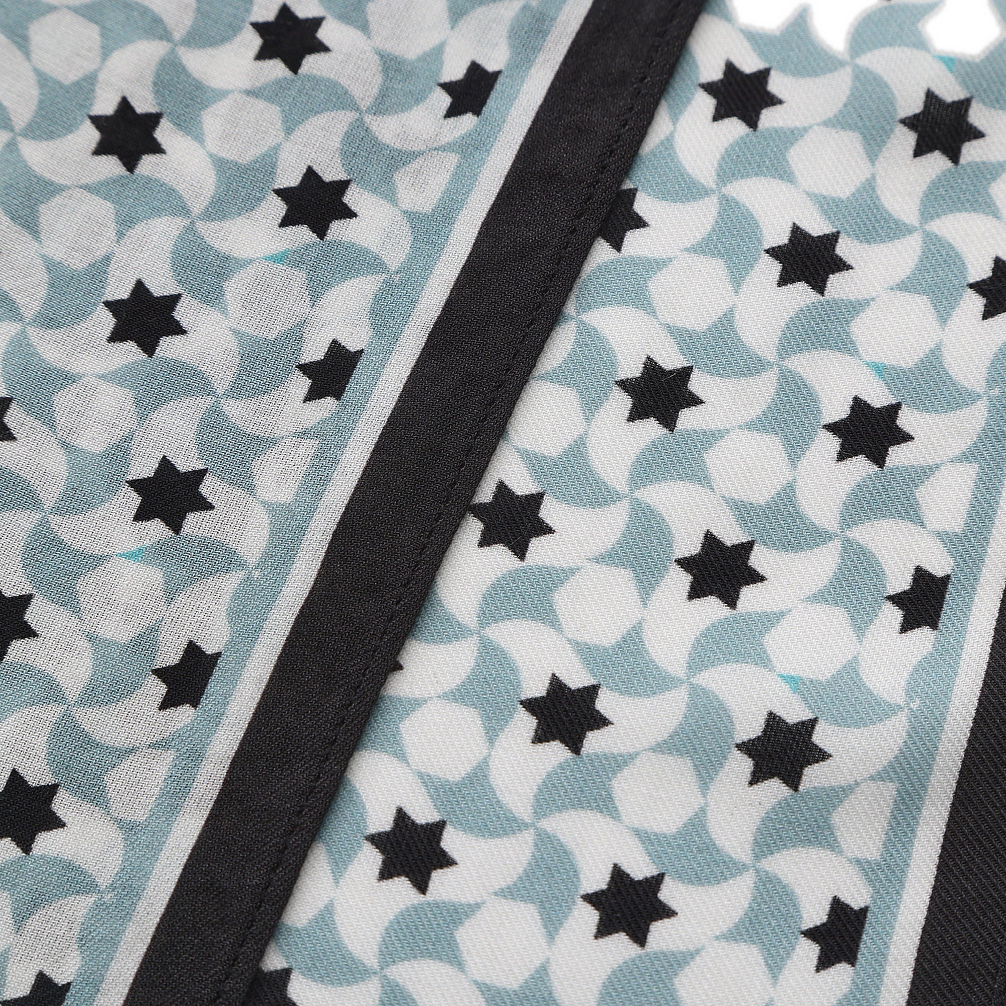 Edge and border detail of the Black and Grey Modal Scarf Star Lattice Zoraida