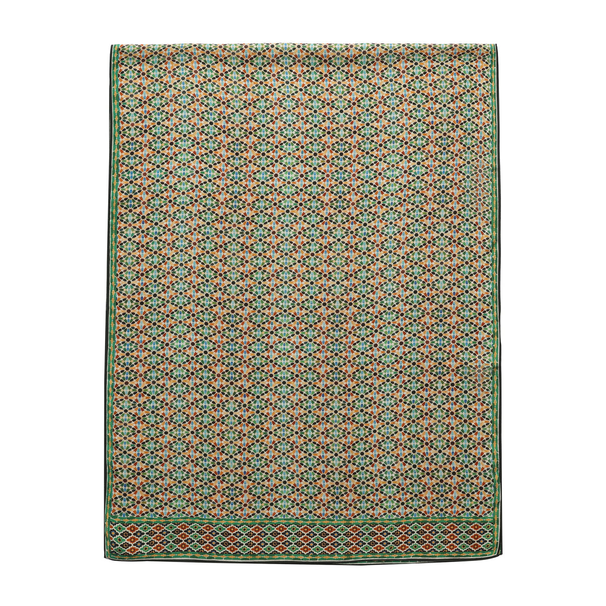 Multicolor Modal Scarf Alhambra Stars Naima shown flat with the full print and its border