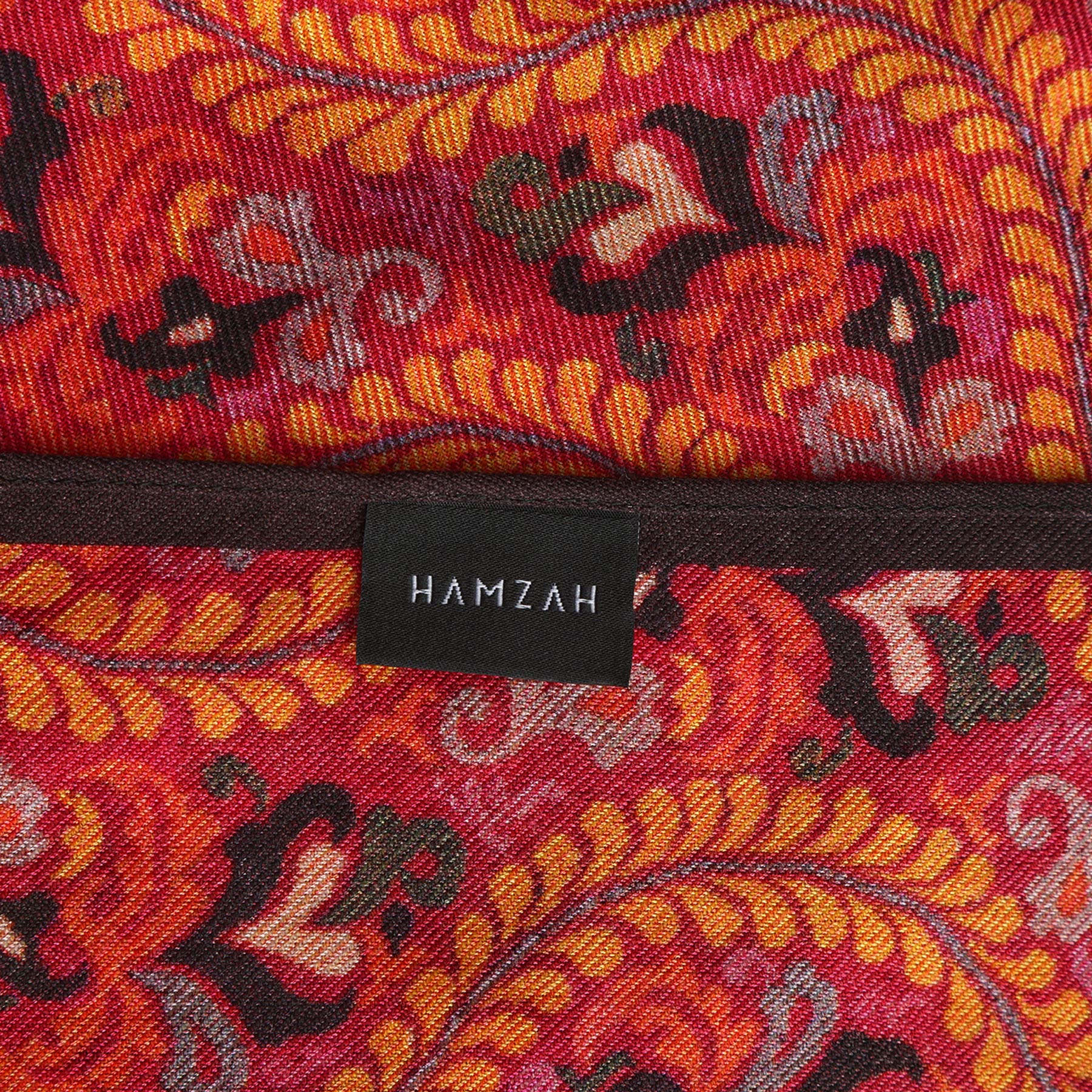 Texture detail of Ruba Moroccan heritage silk and wool scarf