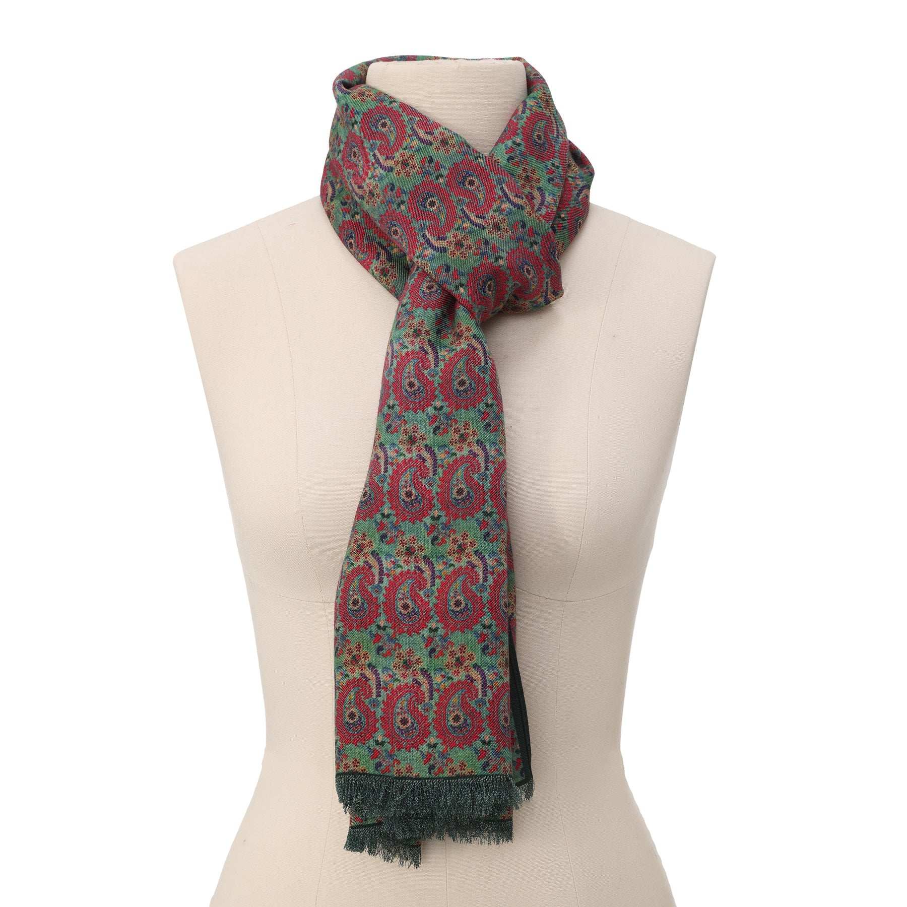 Texture detail of Ufuq Moroccan heritage silk and wool scarf