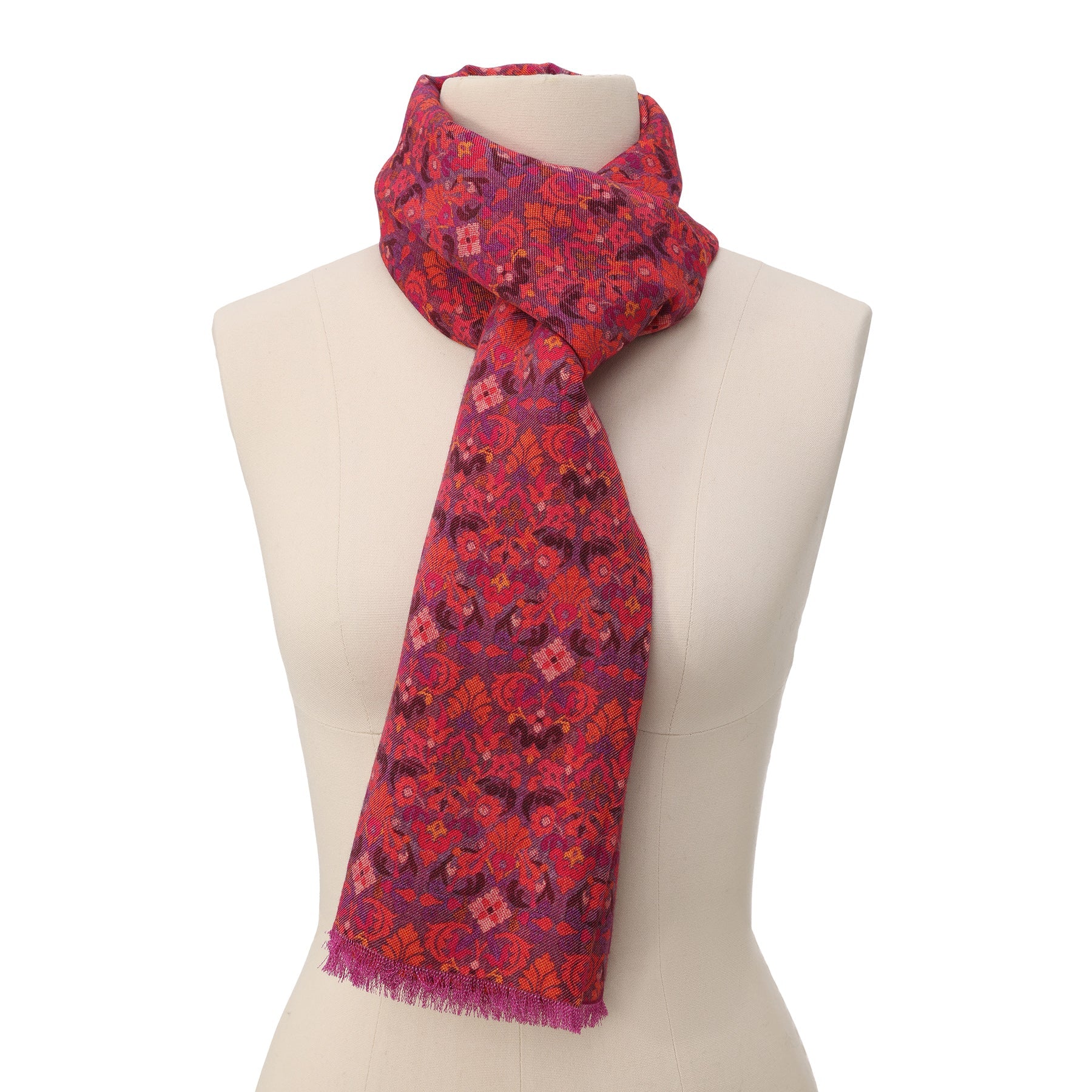 Mahabah multicolor silk and wool scarf 180 x 65 cm inspired by Moroccan textile heritage