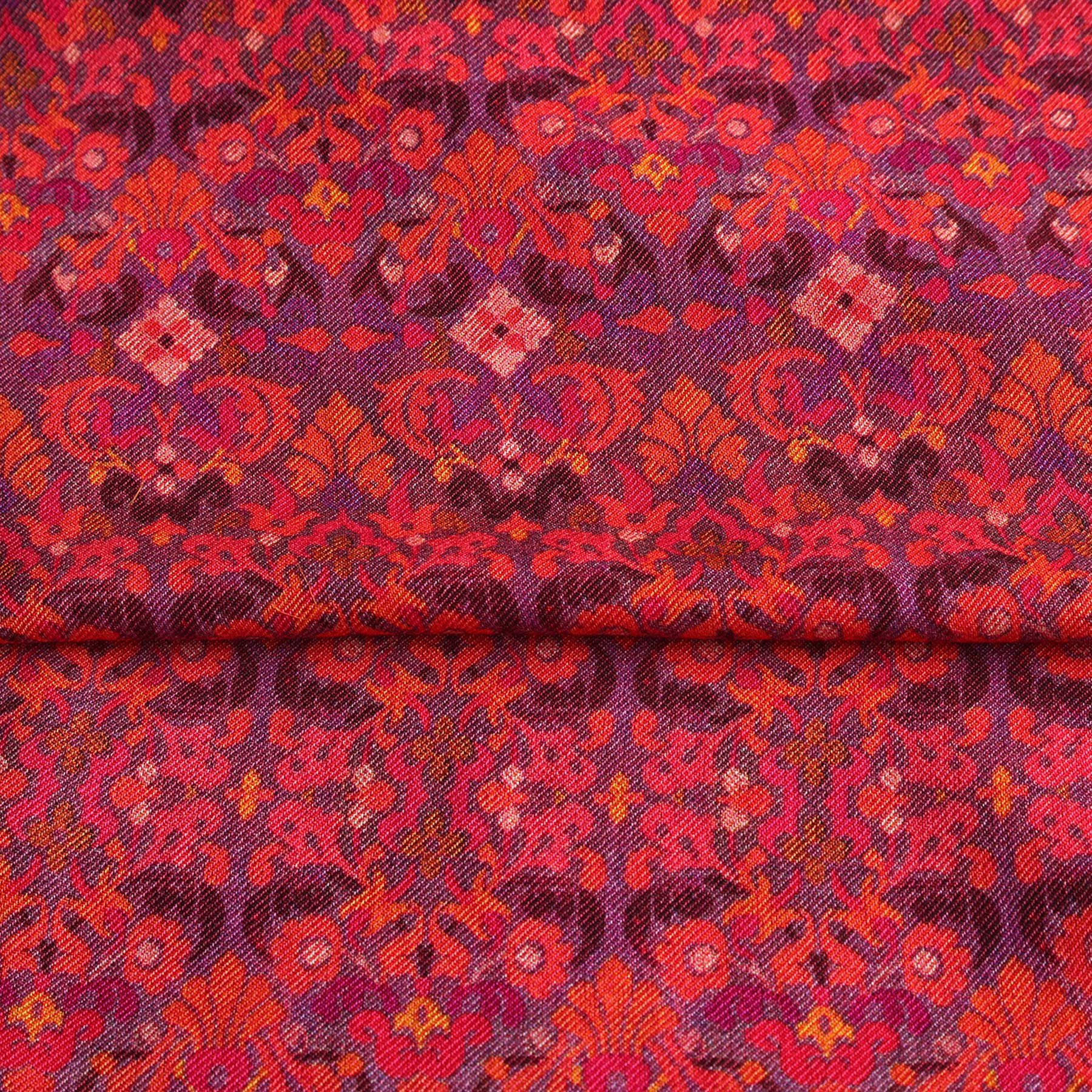 Mahabah silk and wool scarf draped styling view