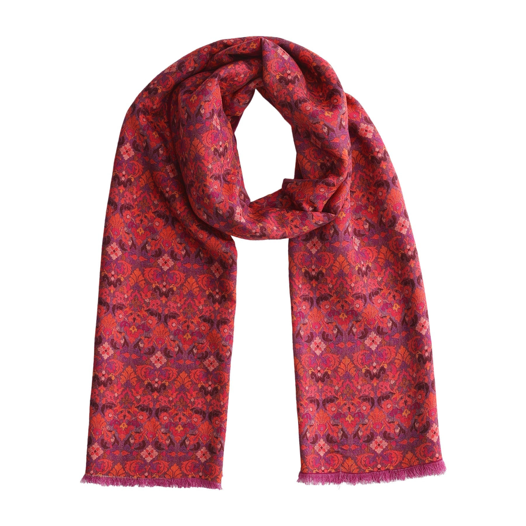 Mahabah unisex silk and wool scarf heritage design