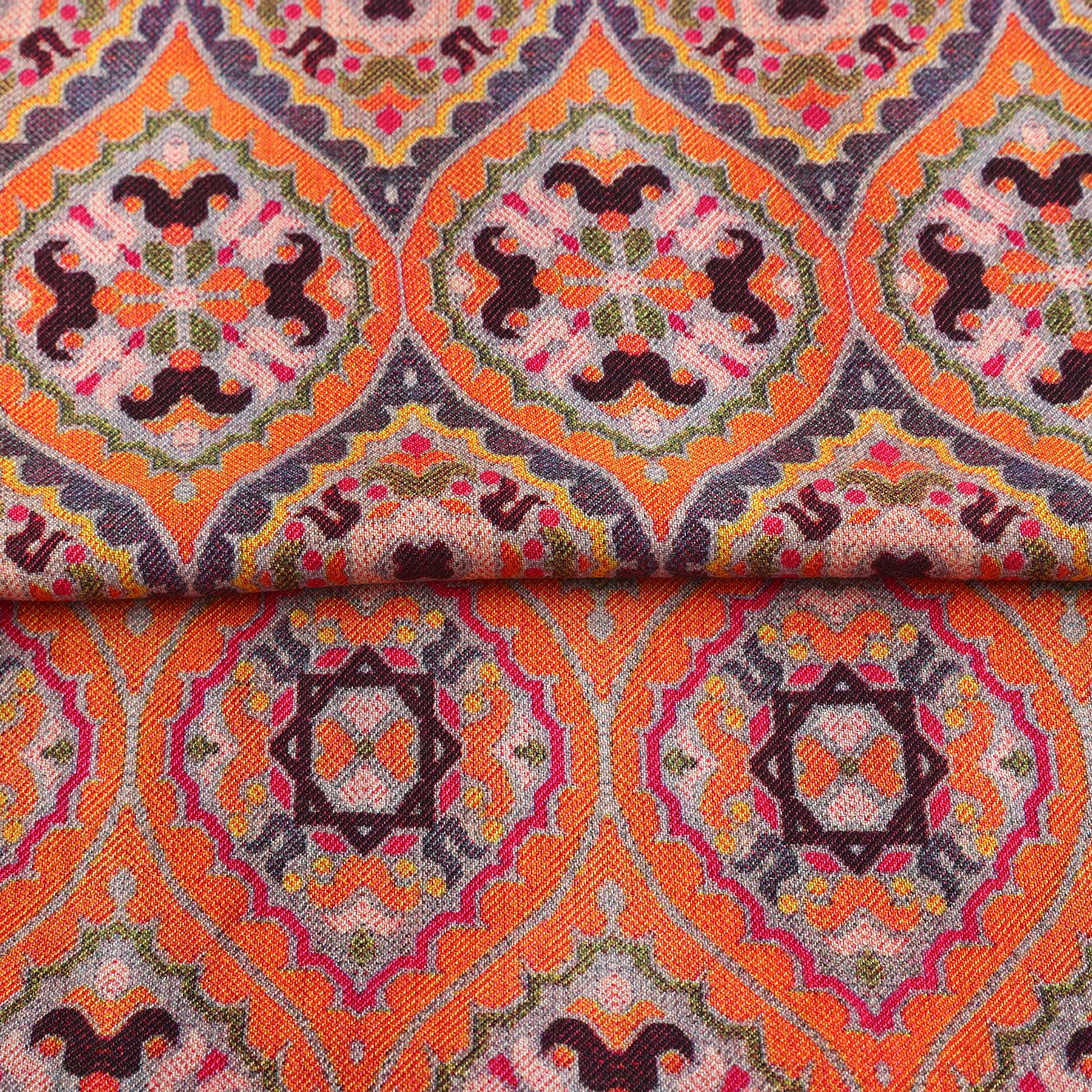 Nasim silk and wool scarf draped styling view