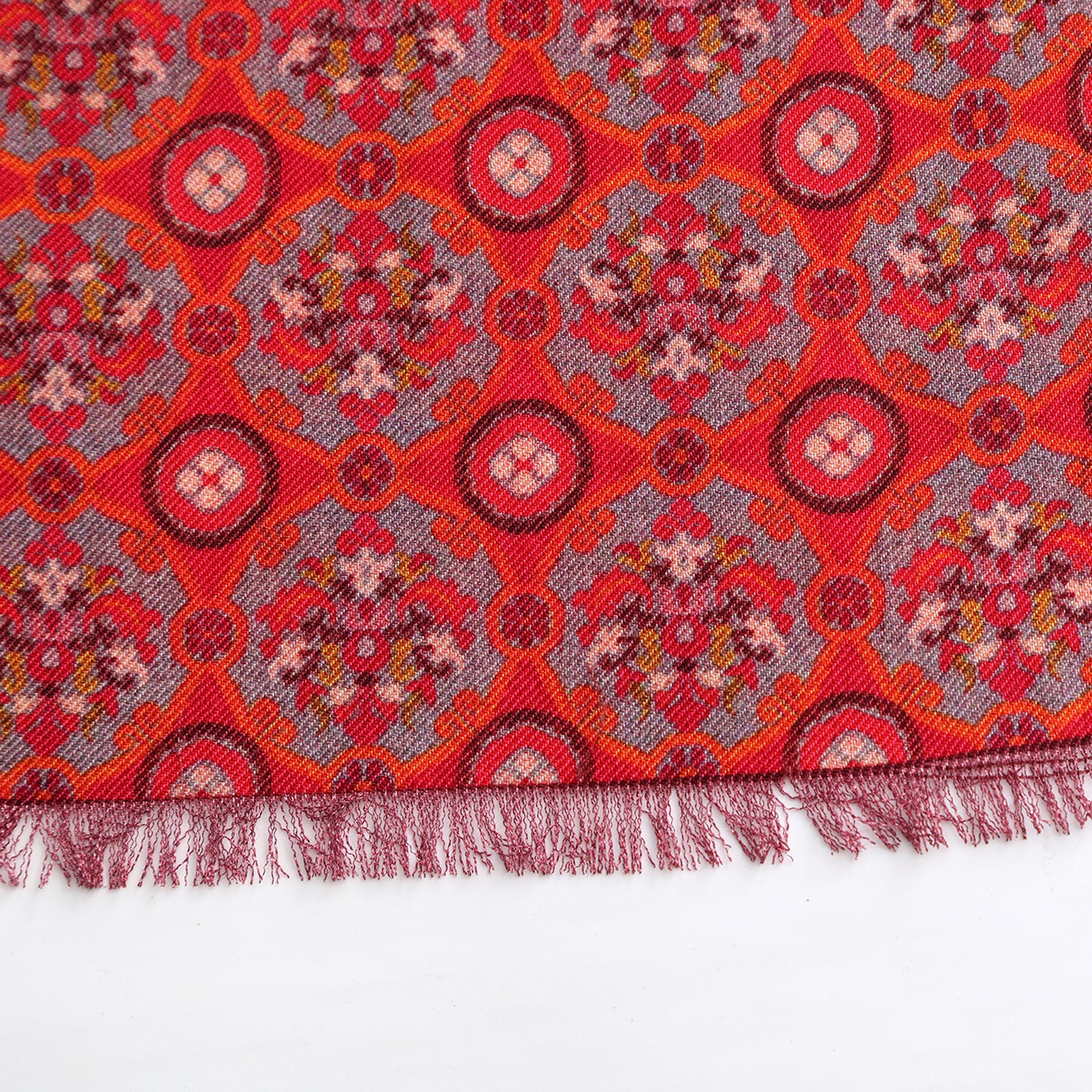 Naum unisex silk and wool scarf heritage design