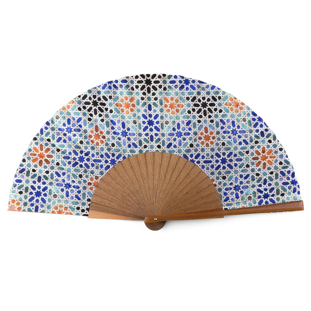 Islamic art inspired silk hand fan