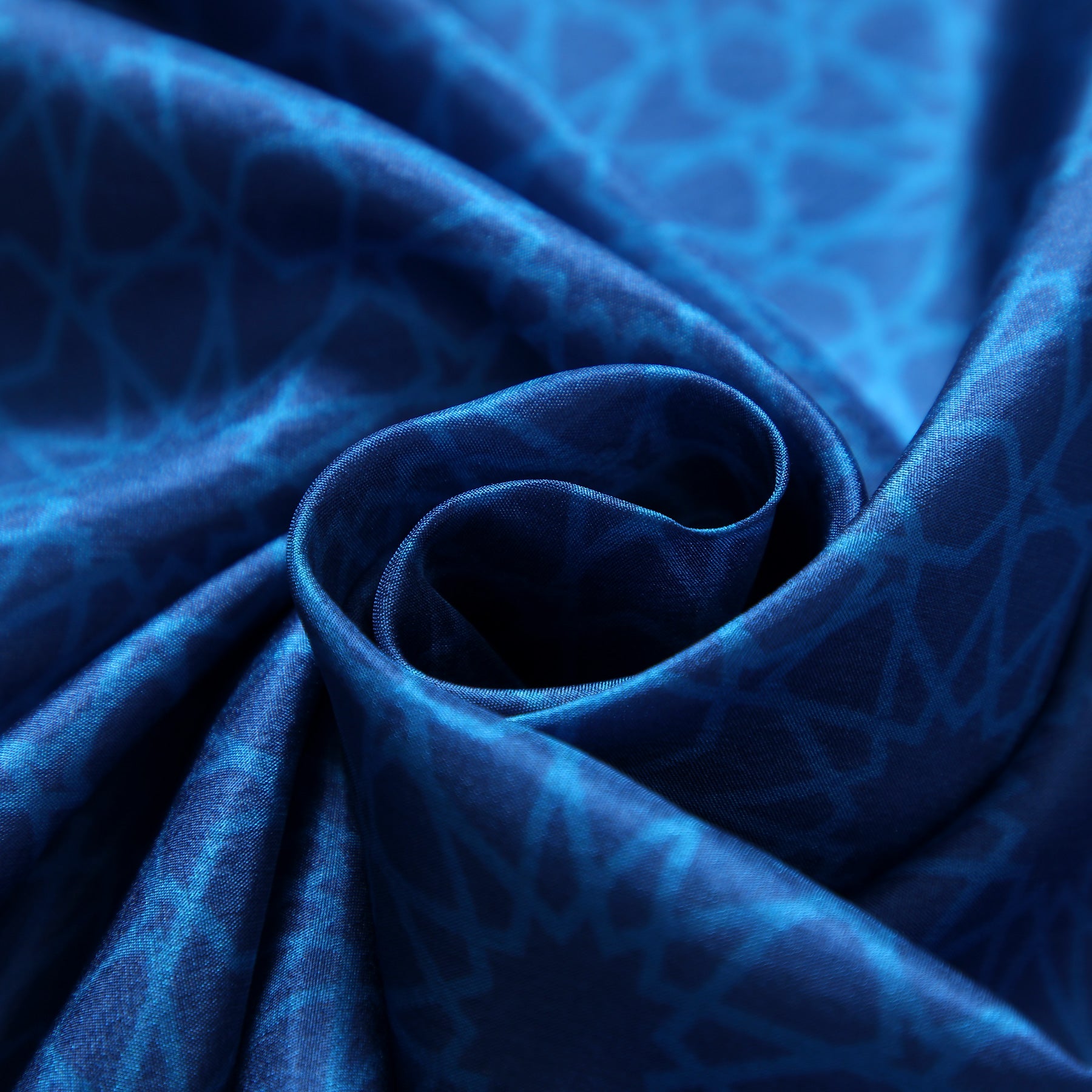 Blue Silk Scarf Dalila - Dalila Al-Andalus mosaic print in blue detail 3.