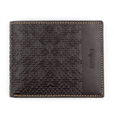 Brown leather wallet embossed with islamic art pattern