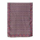 Large burgundy silk scarf inspired by oriental motifs