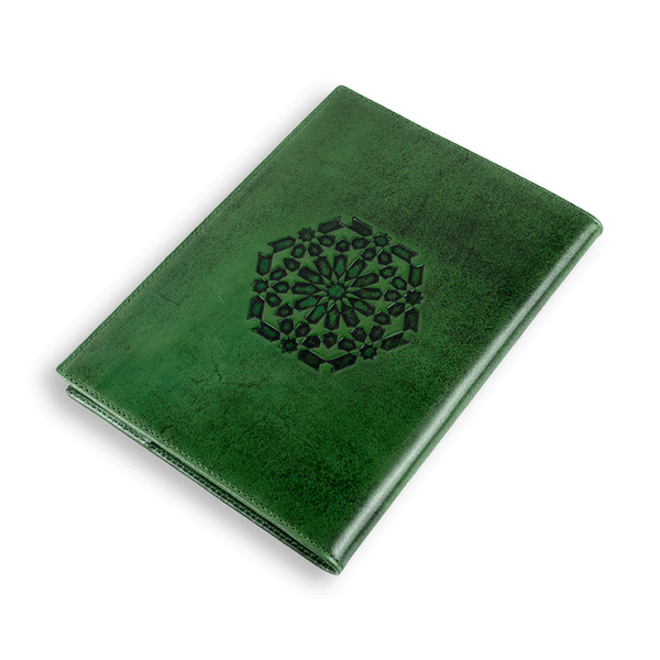 Leather Notebook Mosaic Green