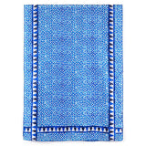 Large blue silk scarf inspired by moorish tiles