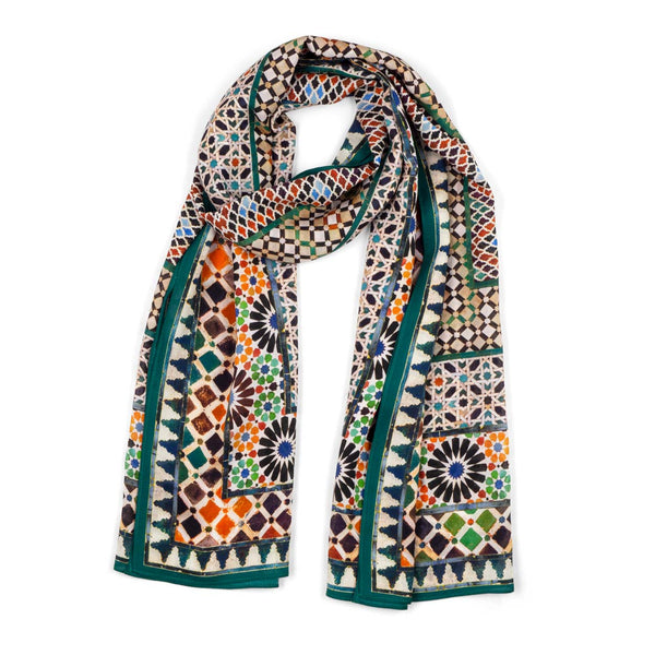 Islamic art inspired multicolored scarf