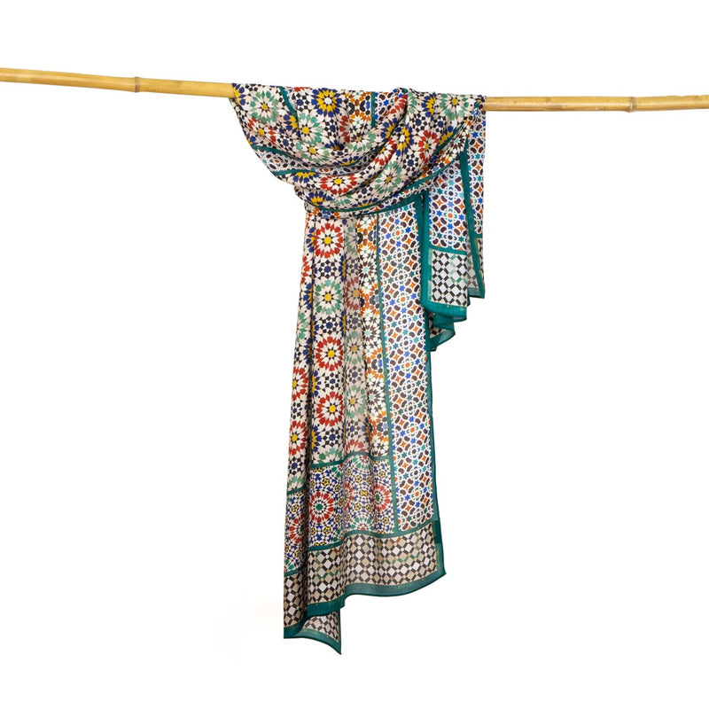 Large scarf inspired by Islamic Mosaic tiles from Morocco