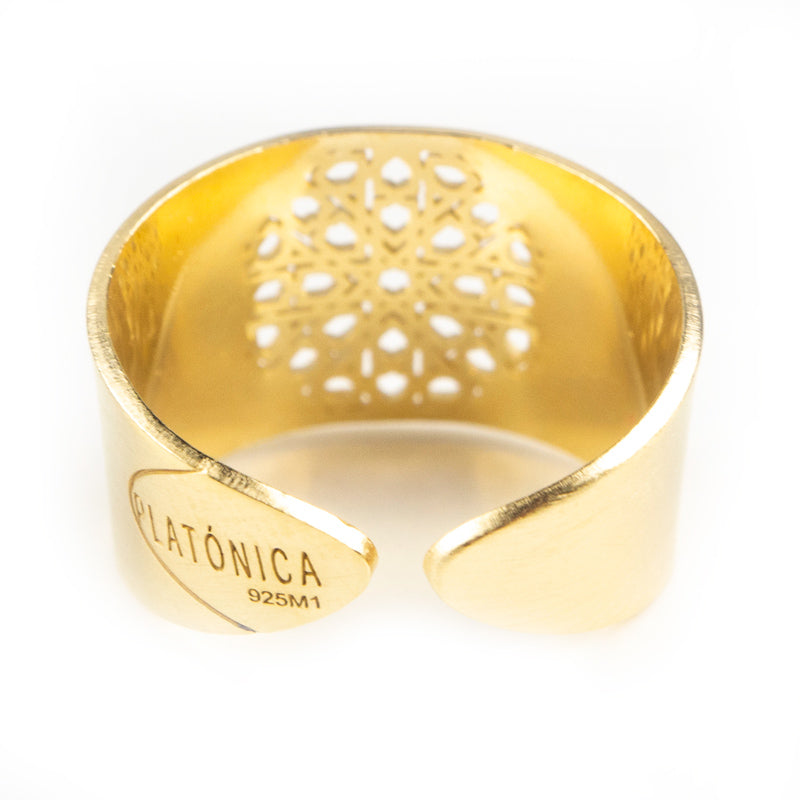 Moroccan tiles inspired gold ring
