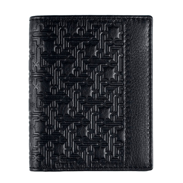 Embossed leather wallet black