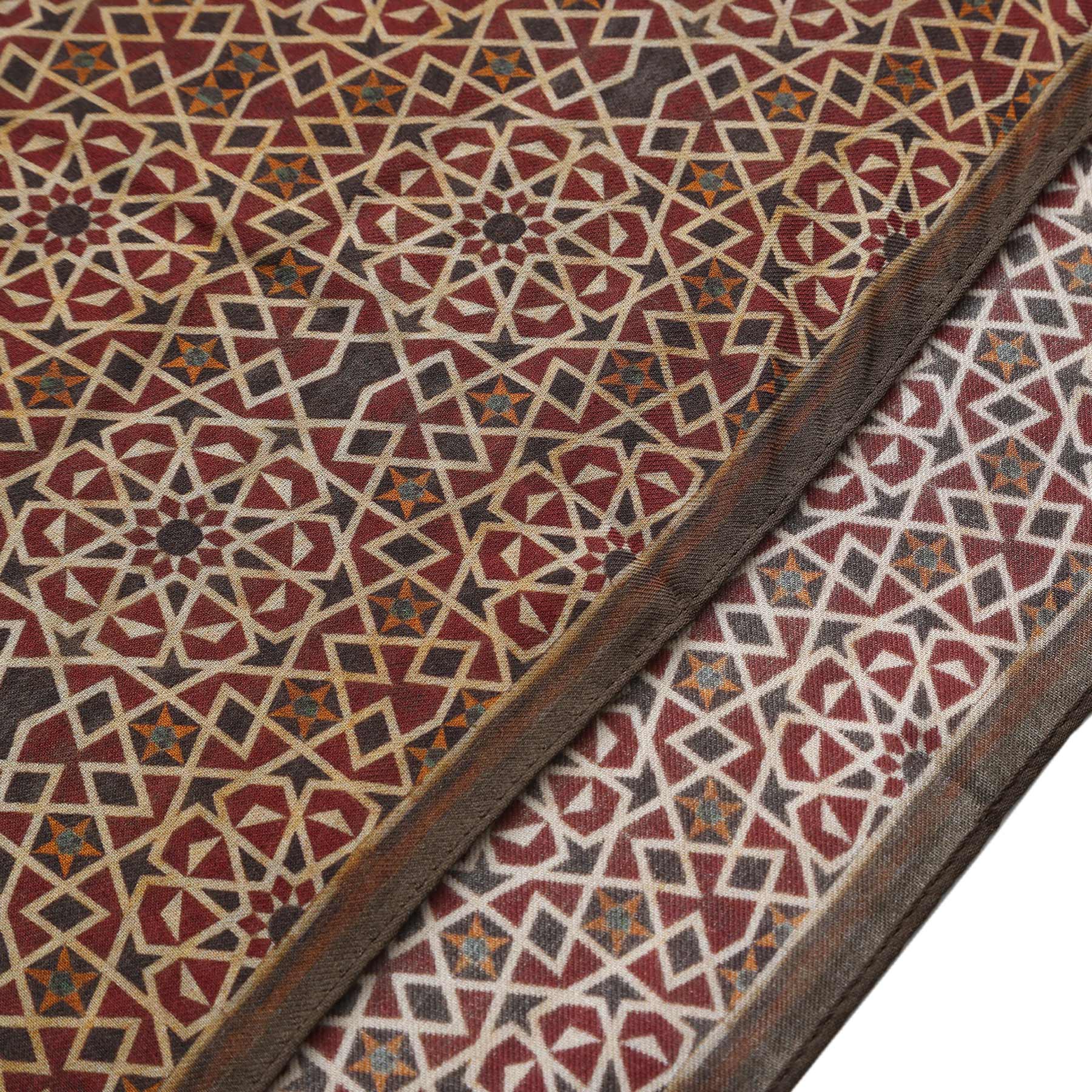Dimashq Modal Scarf - Dimashq Al-Andalus mosaic geometric print detail 4.
