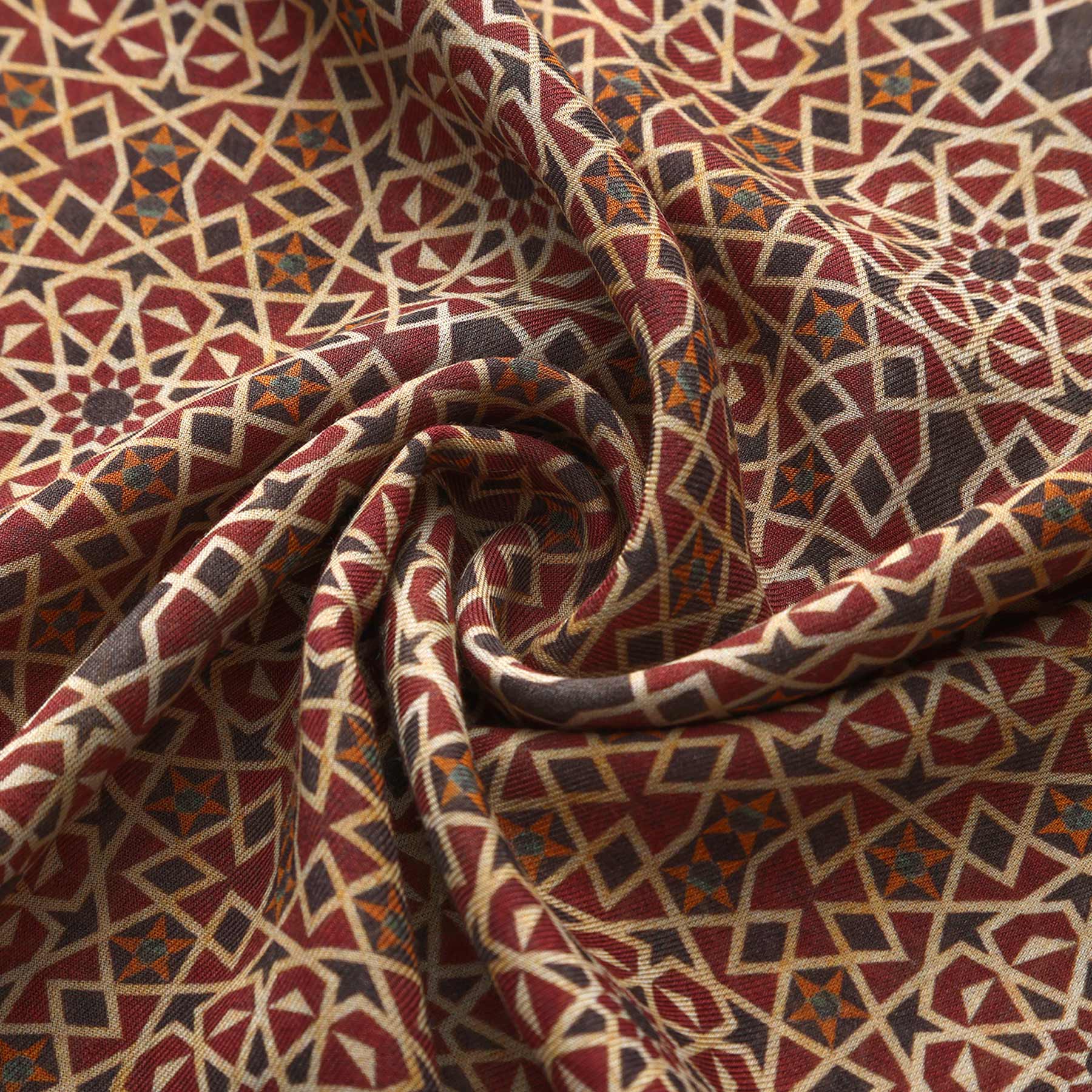 Dimashq Modal Scarf - Dimashq Al-Andalus mosaic geometric print detail 3.