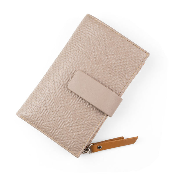 light gray leather wallet for women