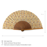 Islamic art inspired silk fan with wood