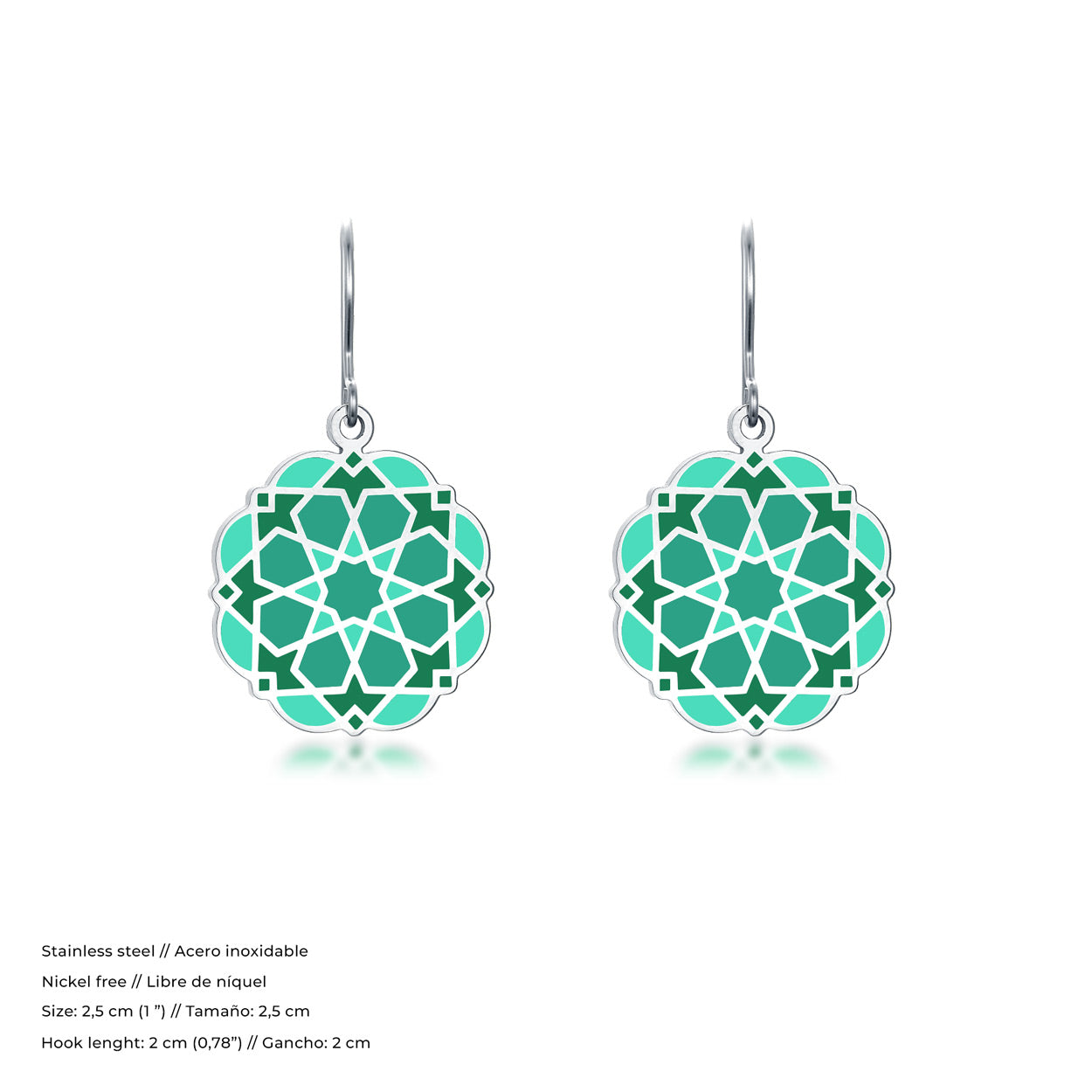 Details of Alhambra Inspired enamel earrings