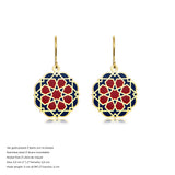 Details of Islamic art inspired enamel earrings