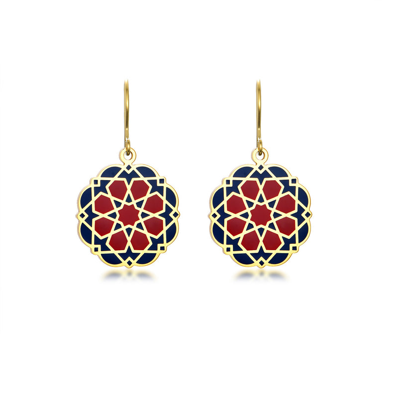 Islamic Art Inspired Enamel Earrings Nazarí