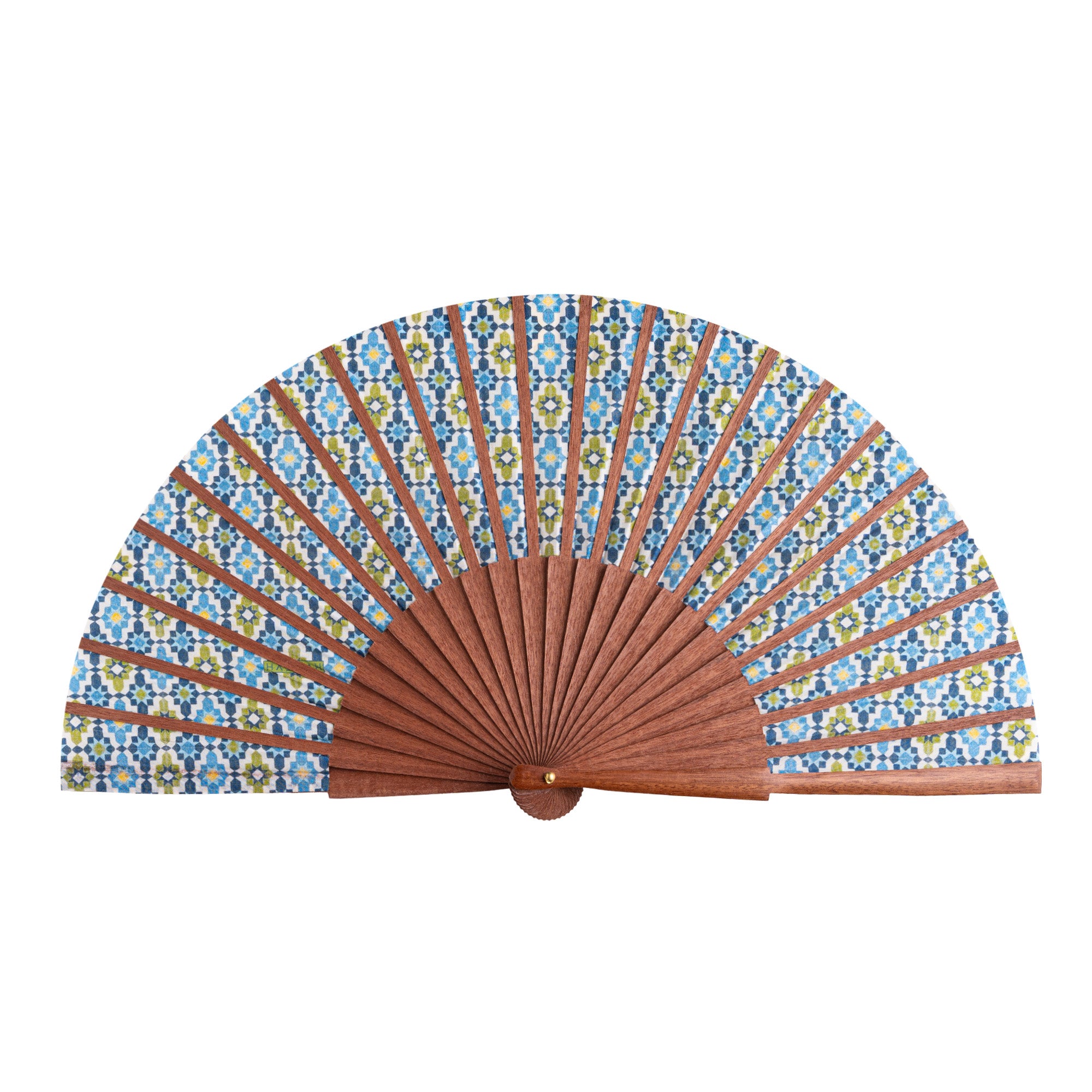 Blue & Green Silk hand fan Ayad