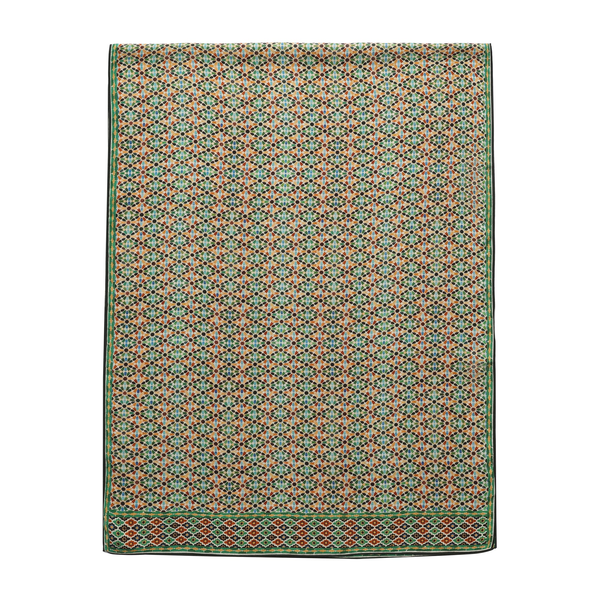Multicolor Modal Scarf Alhambra Stars Naima shown flat with the full print and its border