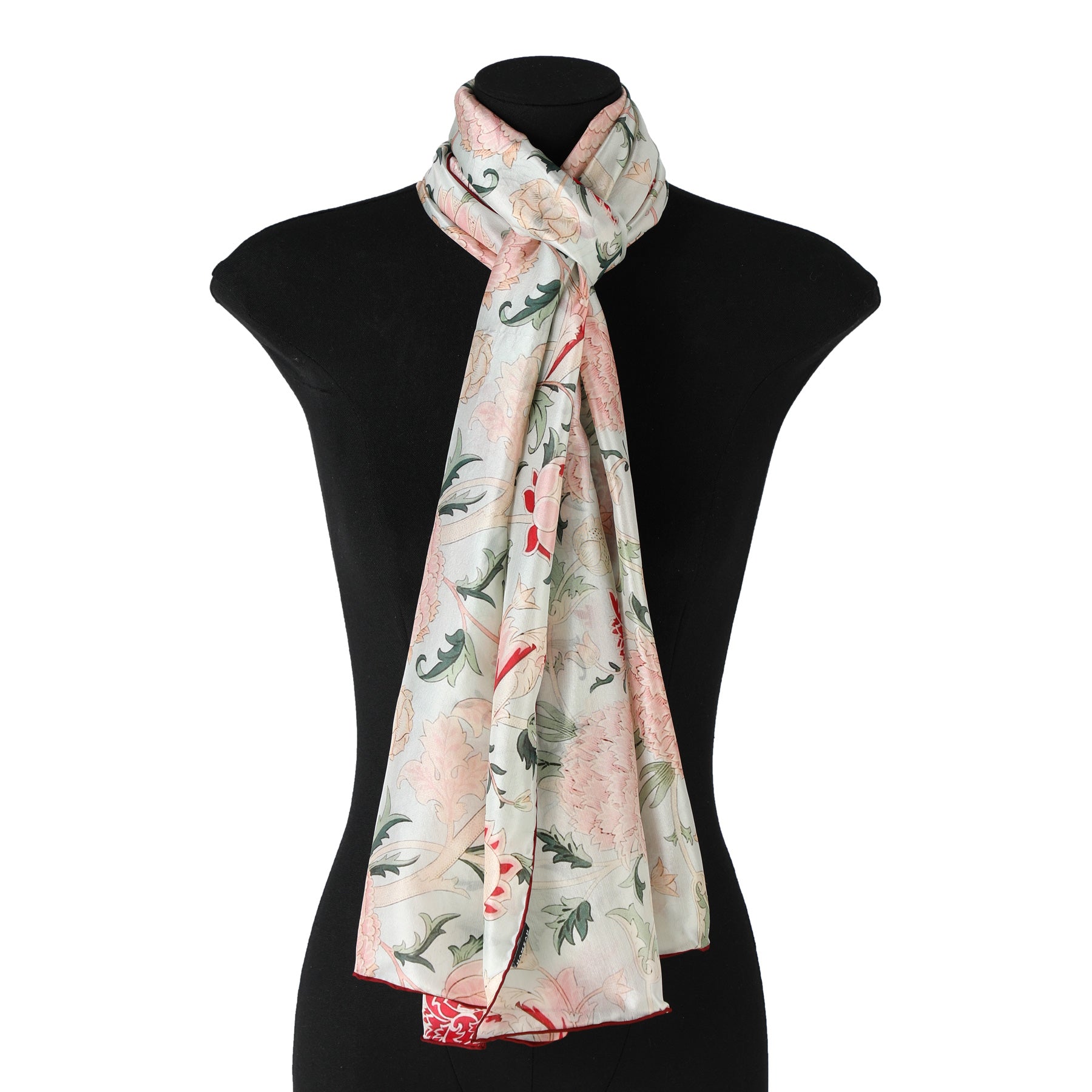 Light Blue Silk Scarf - Morris Inspired