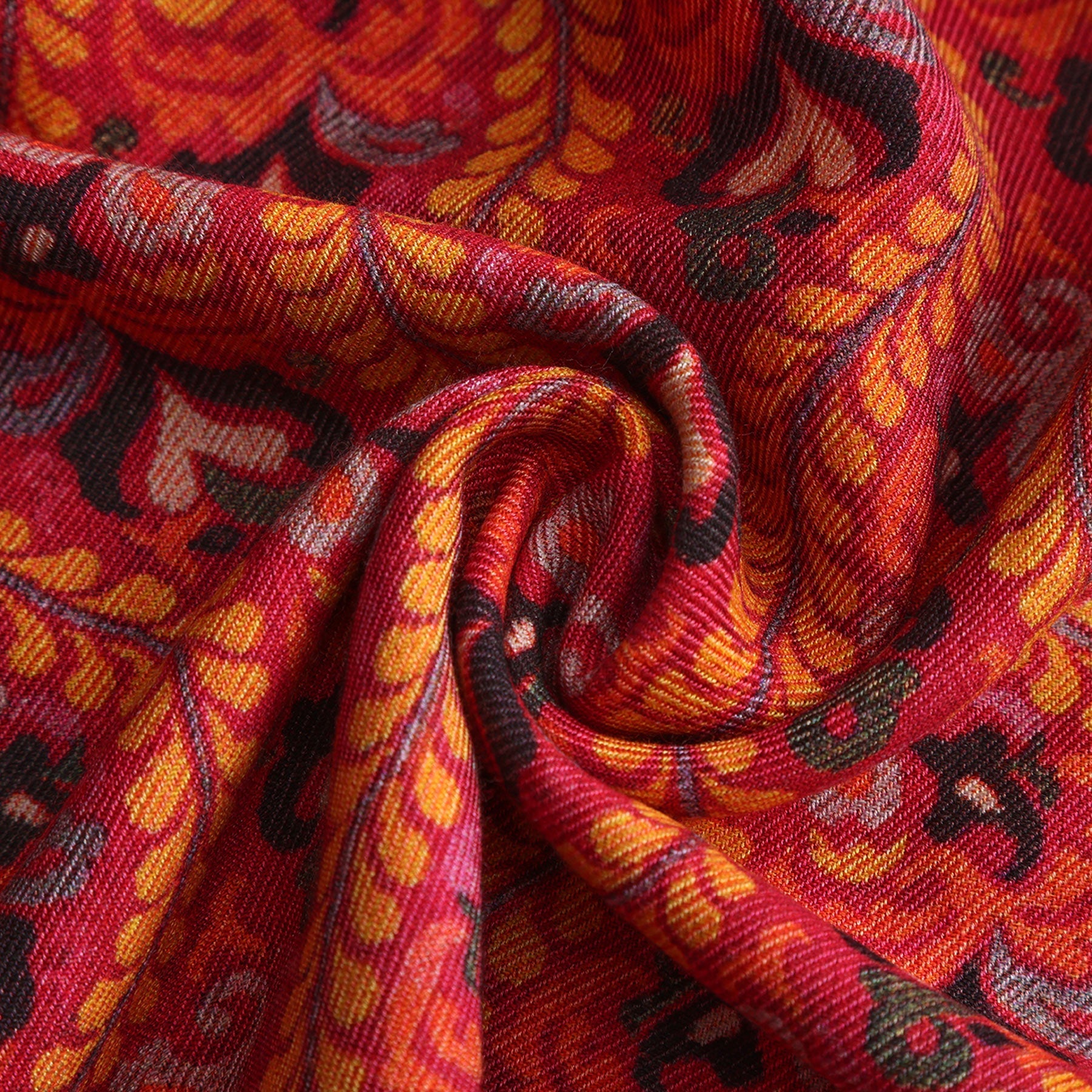 Ruba silk and wool scarf draped styling view