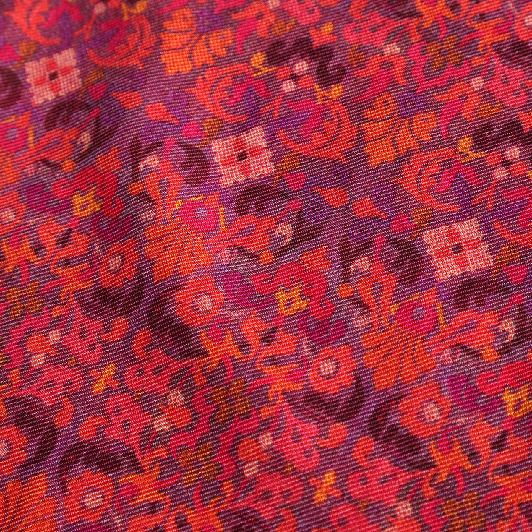 Texture detail of Mahabah Moroccan heritage silk and wool scarf
