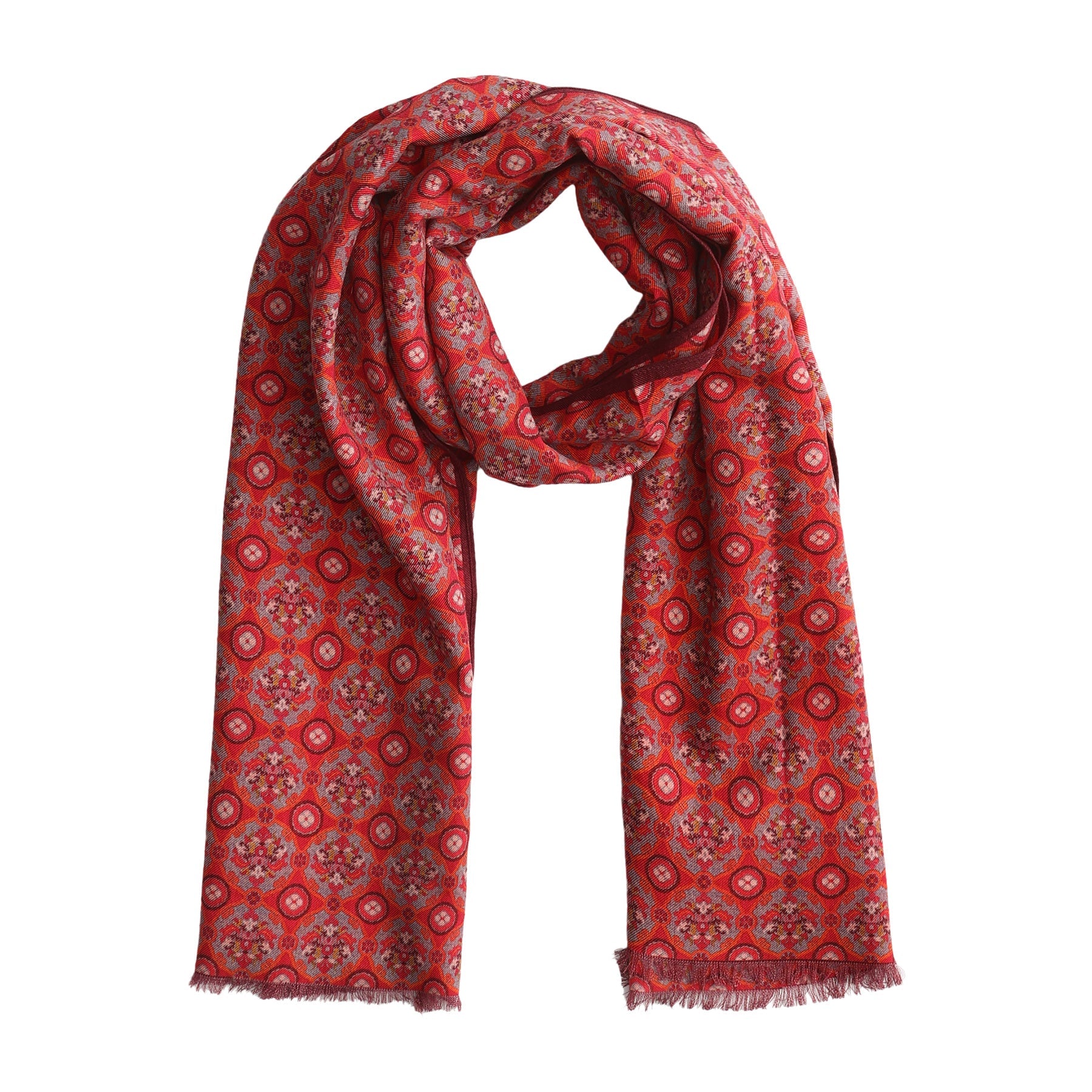 Naum multicolor silk and wool scarf 180 x 65 cm inspired by Moroccan textile heritage