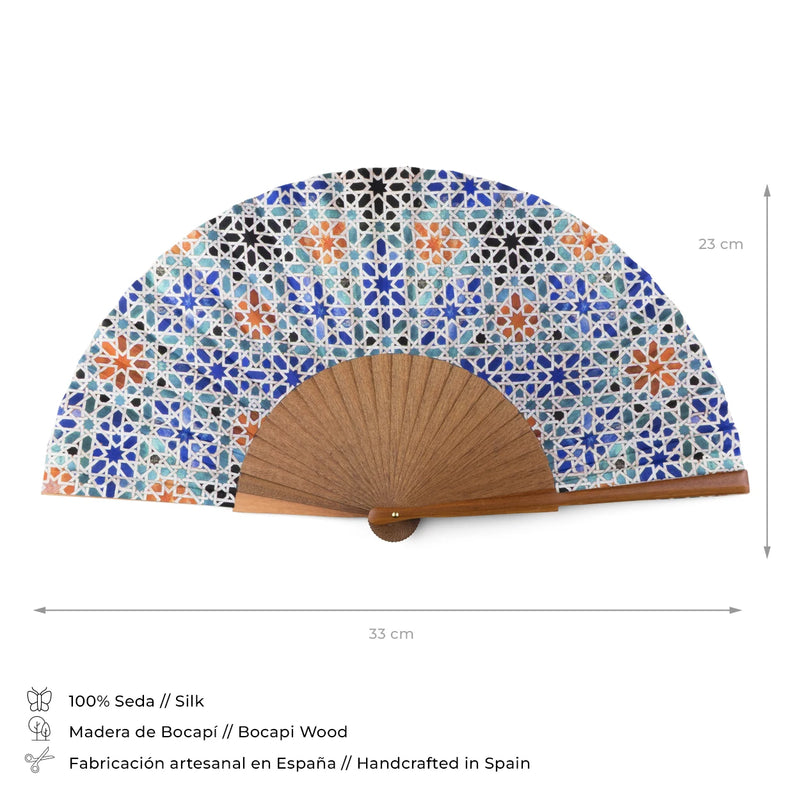 Details of Islamic art inspired silk fan