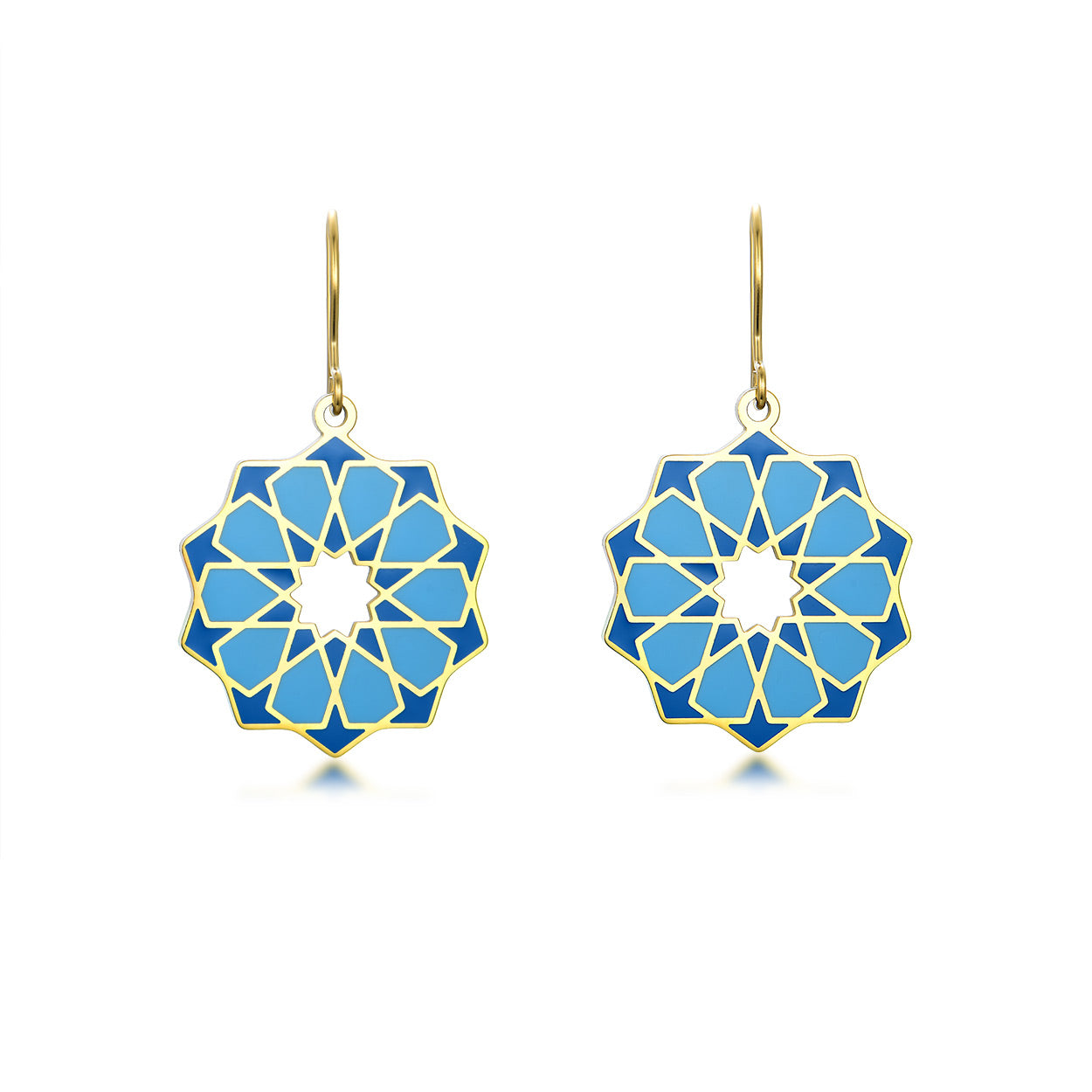 Moroccan Tiles Inspired Blue Earrings Siraj