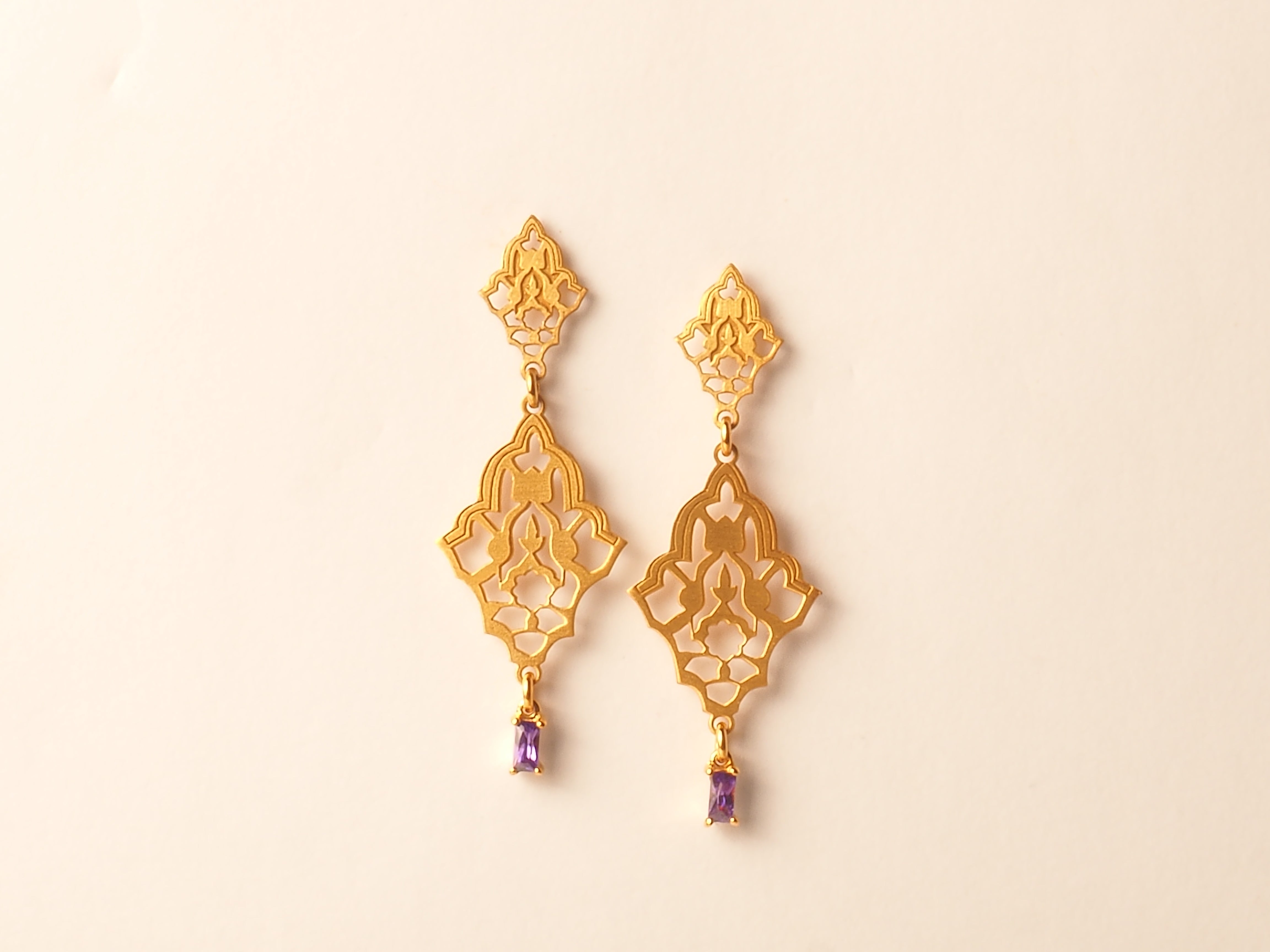 Gold Tanzanite Double Earrings