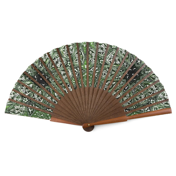 Islamic art inspired silk hand fan