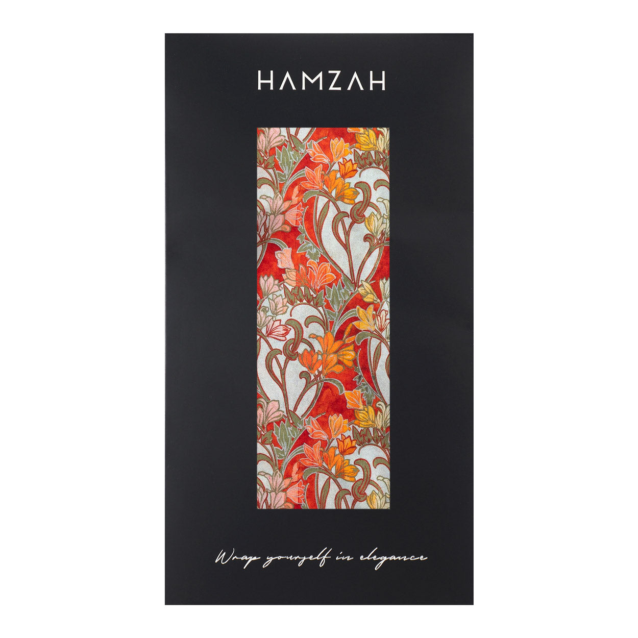 Art Deco Silk Scarf with Vibrant Floral Accents