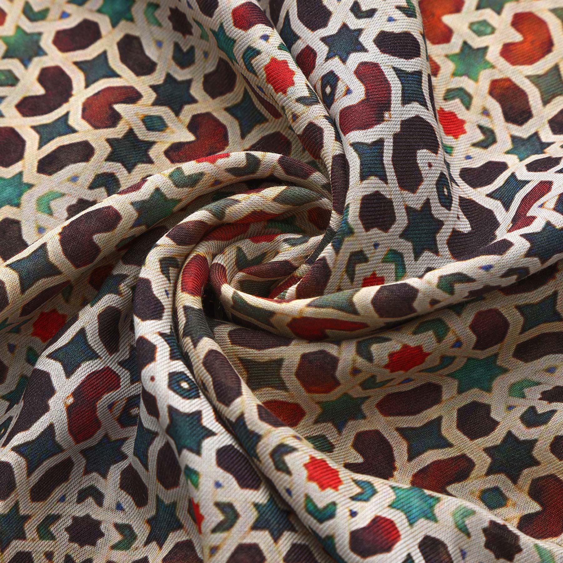 Gannat Modal Scarf - Gannat Al-Andalus mosaic geometric print detail 4.