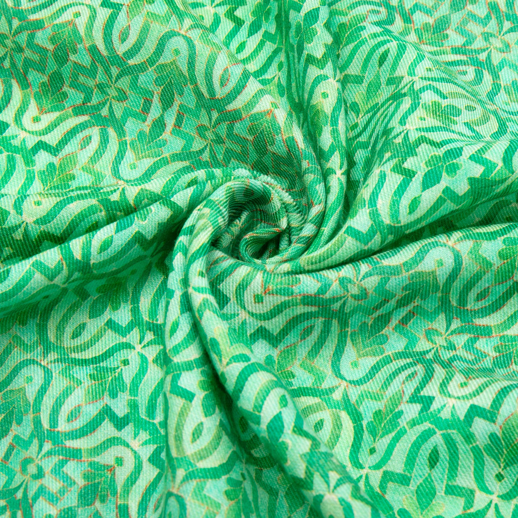 Green Silk and Wool Scarf Ahdar