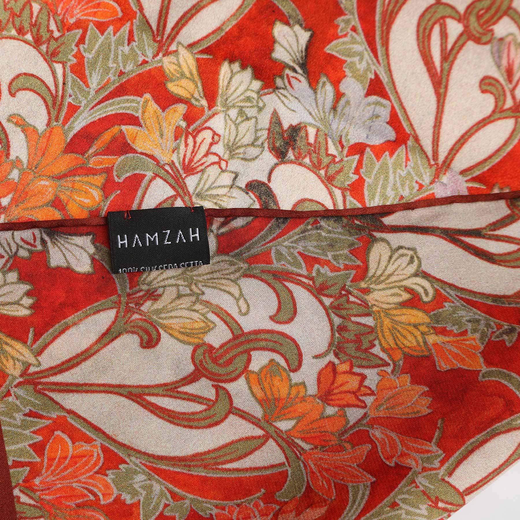 Hamzah scarf packaging for Art Deco Silk Scarf