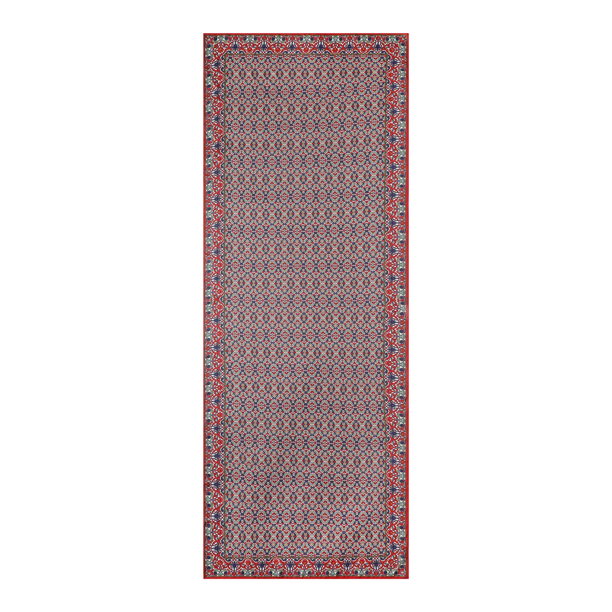 Large Burgundy and Blue Scarf showcasing traditional Arabesque patterns