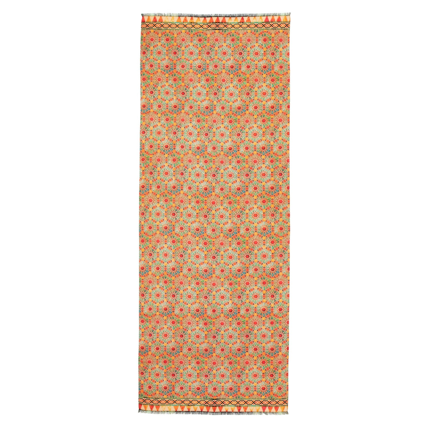 large orange wool and silk islamic art print