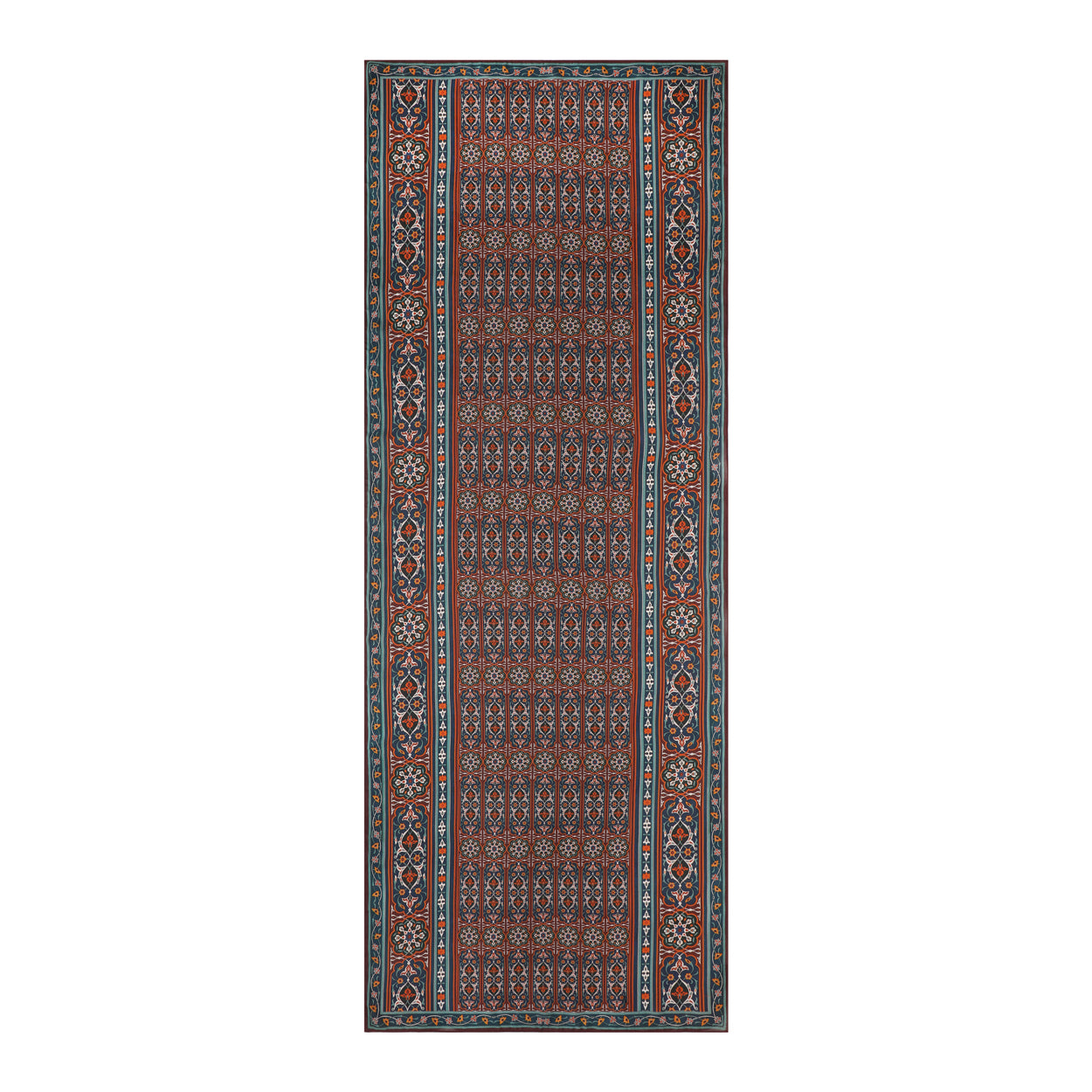 Full-length view of Isfahan-inspired floral print scarf.
