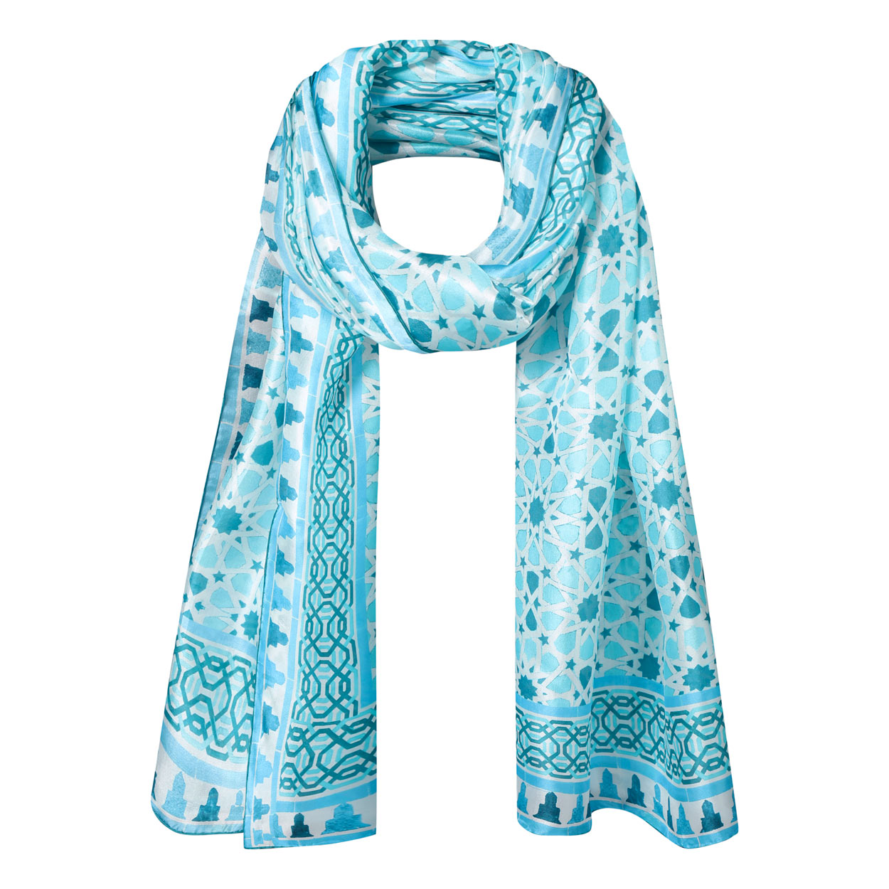 Light Blue Silk Scarf Partal