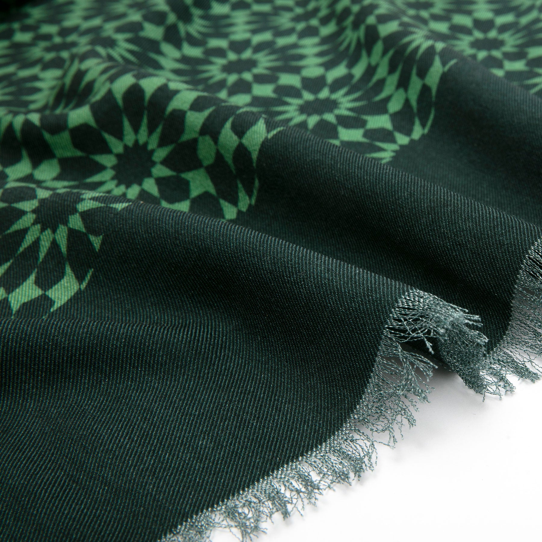 Silk and Wool Green Scarf Dinah V1