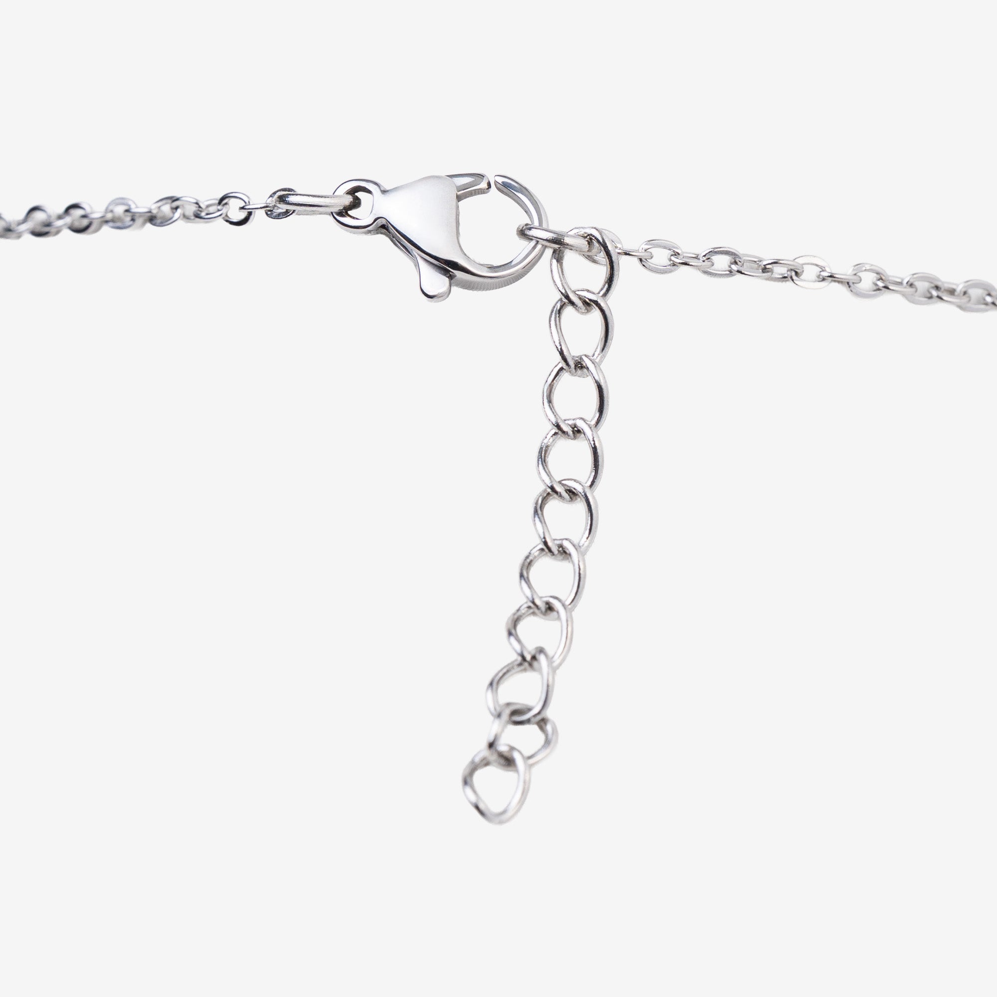 Lobster clasp and adjustable extender of the stainless steel chain
